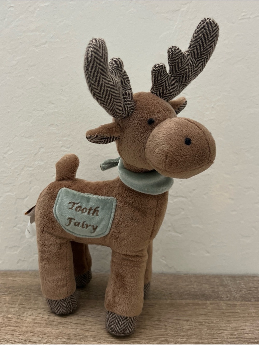NWT Maison Chic Melford Moose w/ Tooth Fairy Pocket Plush Stuffed Animal 12” New